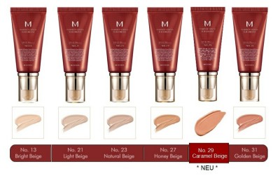 Missha m perfect cover bb cream farbpalette